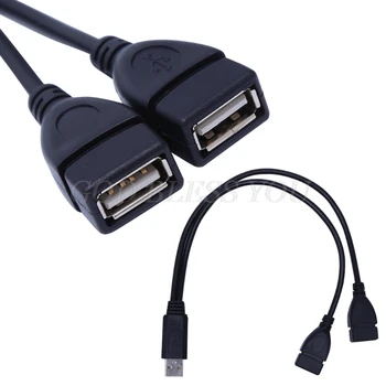 1 шт. кабельный концентратор USB 2.0 типа A от 1 штекера до 2 двойных USB-розеток Y-образный разветвитель для синхронизации данных, удлинитель для зарядки, прямая поставка
