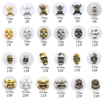 10 шт./лот, Корейские детали для дизайна ногтей из 3D-сплава, японские ретро-аксессуары для призраков Хэллоуина, амулеты для ногтей 