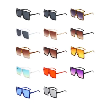 14 Пар квадратных солнцезащитных очков большого размера с плоским верхом, солнцезащитные очки большого размера, украшающие пляж, солнцезащитные очки для женщин и мужчин, 14 цветов