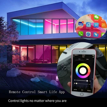 16 Изменяющих Цвет 5050 Светодиодных Ламп Смещения Tuya Smart Wifi Music LED Strip Lights USB TV Backlight Kit с Alexa Google Home HDTV