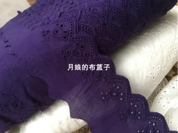 2 метра Хлопчатобумажной кружевной ткани с фиолетовым цветком, Дубай, Шитье, отделка 
