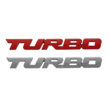 2 ШТ Универсальный автомобиль с Турбонаддувом, мотоцикл, 3D Металлическая Эмблема, Значок, Наклейка, красный и серебристый