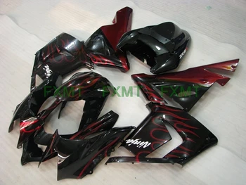 2004 - 2005 Ninja ZX 10r Обтекатели 2004 ZX10r Black Red Flame 04 для полных обвесов Kawasaki ZX10r