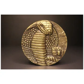2015 Шанхайский монетный двор Двенадцать знаков Зодиака Голова Зверя Змея Медная печать Диаметр 60 мм 100% Оригинал