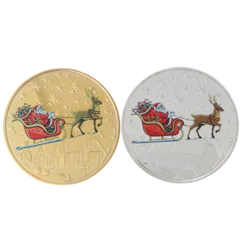 2020 Цветная Рождественская памятная монета Санта Клауса, сувенир, предмет коллекционирования, высокое качество и совершенно новый