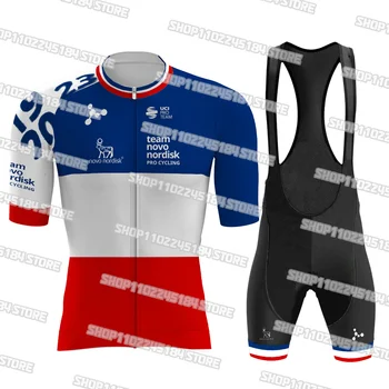2023 Team Novo Nordisk Франция, Комплект из джерси для велоспорта, Майо, Велосипедная одежда для MTB, Быстросохнущая Велосипедная одежда, Мужская Короткая