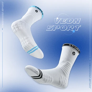 5 Пар высококачественных спортивных носков Veidoorn для мужчин и женщин, носки с длинными рукавами, Компрессионное вязание, Баскетбольные носки для кемпинга, футбольные носки
