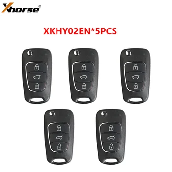 5 Шт./Лот Xhorse XKHY02EN 3 Кнопки Универсального Проводного Дистанционного Ключа Автомобиля VVDI для Hyundai Style для VVDI2/VVDI Mini/Key Tool Max