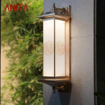 ANITA Солнечный Наружный настенный светильник Креативность Бронзовые бра Светодиодные Водонепроницаемые IP65 для дома, Виллы, балкона, Двора