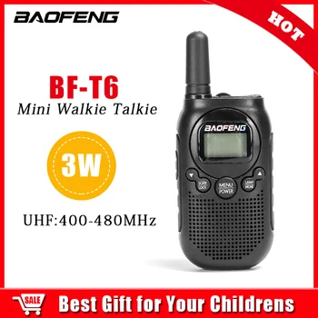 BAOFENG Original BF-T6 Walkie Talkie Mini Двухстороннее Радио для Детей Портативное Маленькое Радио 5 Вт 16 Каналов 1500 мАч Li-ion Battey
