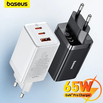 Baseus 65 Вт GaN Зарядное Устройство Quick Charge 4,0 3,0 Type C PD USB Зарядное Устройство с QC 4,0 3,0 Портативное Быстрое Зарядное Устройство Для Ноутбука iPhone 14 13