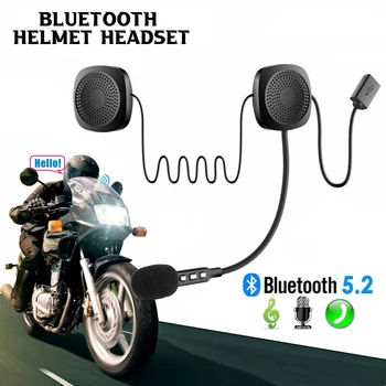 Bluetooth Мотоциклетный Шлем Гарнитура BT5.2 Беспроводные Наушники Для верховой езды С защитой От помех Мотоциклетный Шлем Громкой Связи Гарнитуры