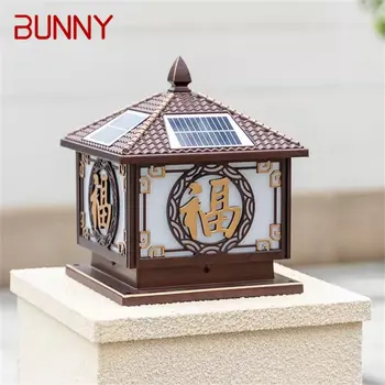 BUNNY Black Газонный светильник Наружное Ретро светодиодное освещение Водонепроницаемый Классический для дома, виллы, дорожки, сада на солнечной батарее