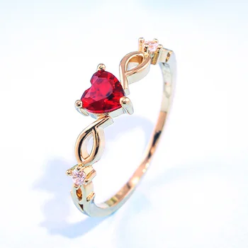 Huitan Простое кольцо с сердечком для женщин, милые женские кольца на палец, романтический подарок на День Рождения для подруги, модные украшения из циркона