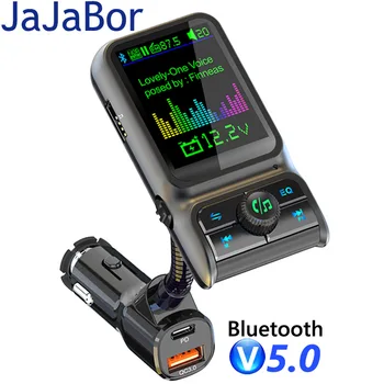 JaJaBor Автомобильный FM-передатчик MP3-плеер 3,5 мм AUX Аудиоприемник Usb QC3.0 Type C PD 20 Вт Автомобильное Зарядное Устройство Громкой Связи Bluetooth Автомобильный Комплект