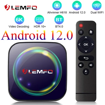 LEMFO Android 12 TV box Allwinner H618 6K 2,4G 5G Wifi 6 Двойной WiFi BT4.1 4K HDR10 Android 12,0 Глобальный медиаплеер PK HK1 RBOX
