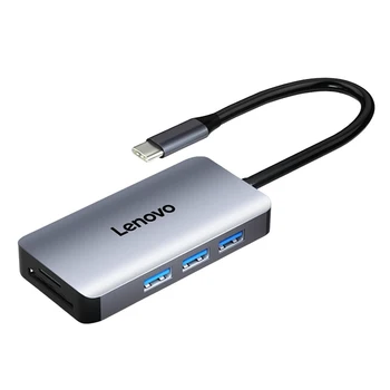 Lenovo LX0806G Концентратор Type-C 7-в-1 преобразователь Type-C в корпусе из алюминиевого сплава HD + порт для зарядки PD + 3 * USB3.0 + слоты для карт SD и TF
