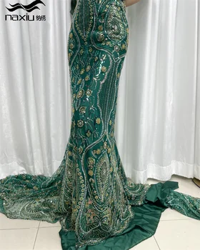 Madison-Африканские блестки, бусины, кружевная ткань, французское и нигерийское кружево, свадебное платье, высокое качество, 2023