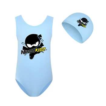 NUINJA KIDZ/ купальник-слинг без рукавов для новорожденных мальчиков и девочек с цветочным рисунком для малышей и шапочкой для плавания