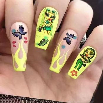 TSC-028 TSC-042 Красивые и модные женщины DIY 3D Задняя клейкая наклейка для ногтей Украшение для ногтей Nail art Орнамент для ногтей