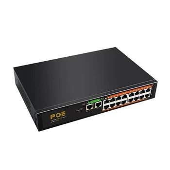 TXE046 16-портовый гигабитный коммутатор 100GbE + 2-портовый неуправляемый коммутатор PoE EU Plug