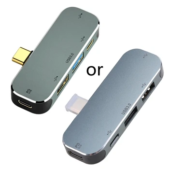 USB-Концентратор Type C Адаптер 5 в 1 Портативный Космический Алюминиевый Сплав 1x3.0 + 2x2.0 Порты USB Type C для Телефона И Ноутбука Extender
