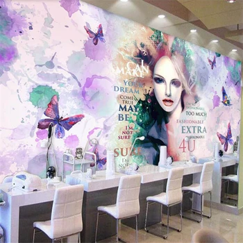 wellyu papel de parede Европейская и американская мода акварельная красота косметическая стена на заказ большие настенные обои