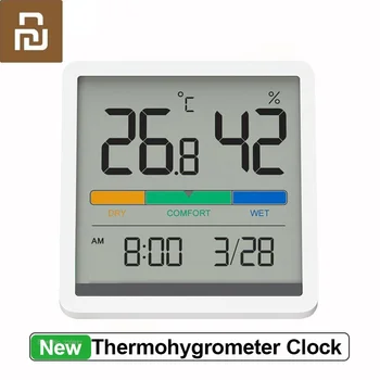 Youpin Электронный термометр-гигрометр Часы Домашний Крытый высокоточный термогигрометр с 3,34-дюймовым ЖК-экраном для детской комнаты