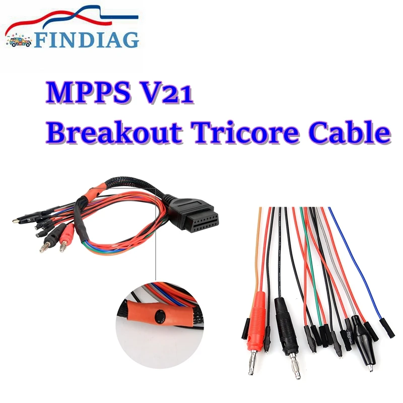 10 шт./ЛОТ!!Новейший MPPS V21 Профессиональный Диагностический Адаптер OBD2 OBD Breakout Tricore Cable Кабель Распиновки ECU MPPS V21 0