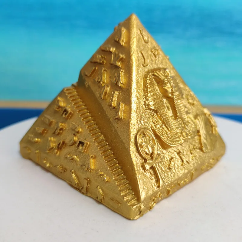 10шт Золотая модель здания Египетских пирамид, орнамент из смолы, интересная трехмерная лестница, украшение для дома, подарок для рукоделия 4