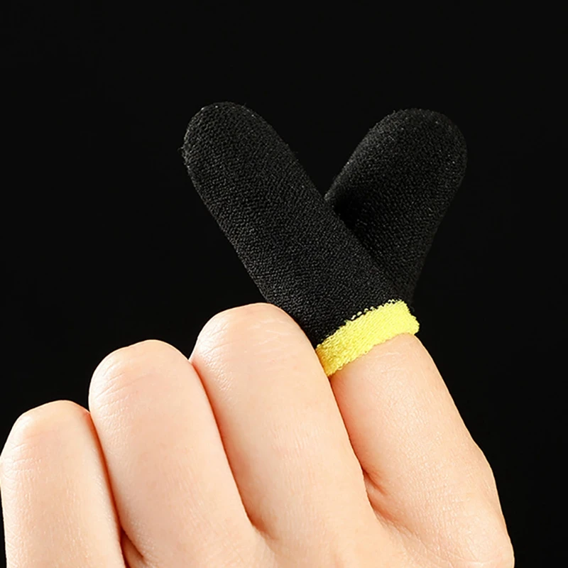 18-контактные накладки для пальцев из углеродного волокна для мобильных игр PUBG, накладки для контактного экрана, черно-желтые (60 шт) 2