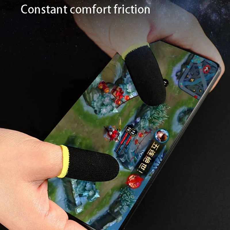 18-контактные накладки для пальцев из углеродного волокна для мобильных игр PUBG, накладки для контактного экрана, черно-желтые (60 шт) 5