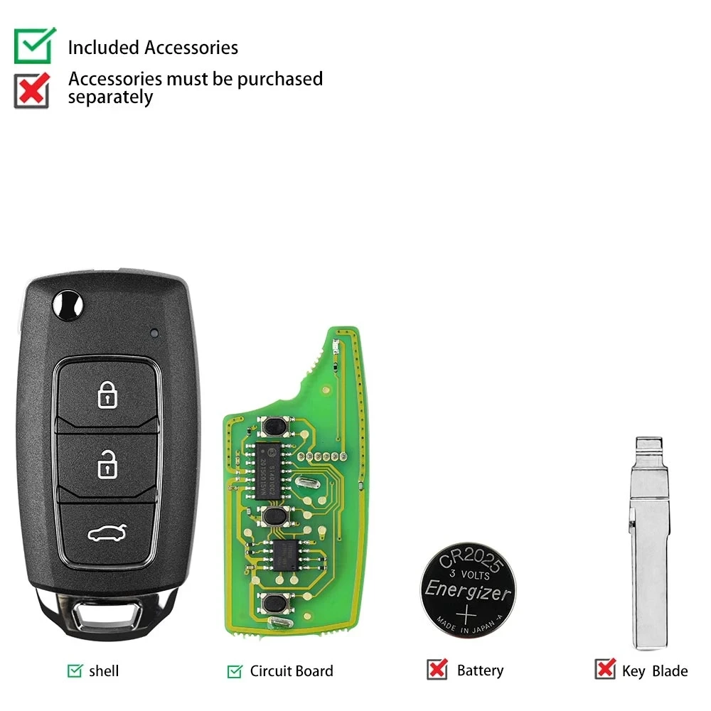 5 Шт./Лот Xhorse XKHY02EN 3 Кнопки Универсального Проводного Дистанционного Ключа Автомобиля VVDI для Hyundai Style для VVDI2/VVDI Mini/Key Tool Max 4