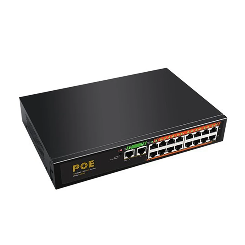 TXE046 16-портовый гигабитный коммутатор 100GbE + 2-портовый неуправляемый коммутатор PoE EU Plug 0