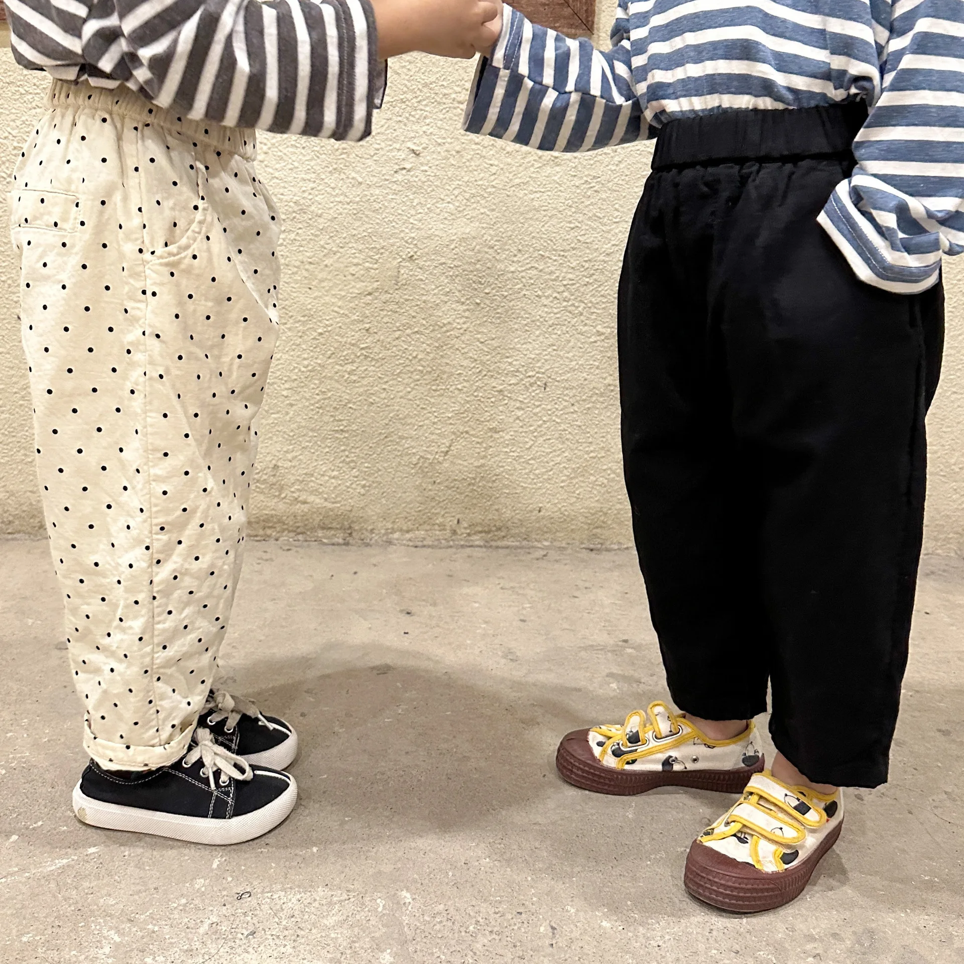 Весна 2023, хлопковые повседневные брюки в горошек для мальчиков и девочек, мягкие универсальные прямые брюки 1
