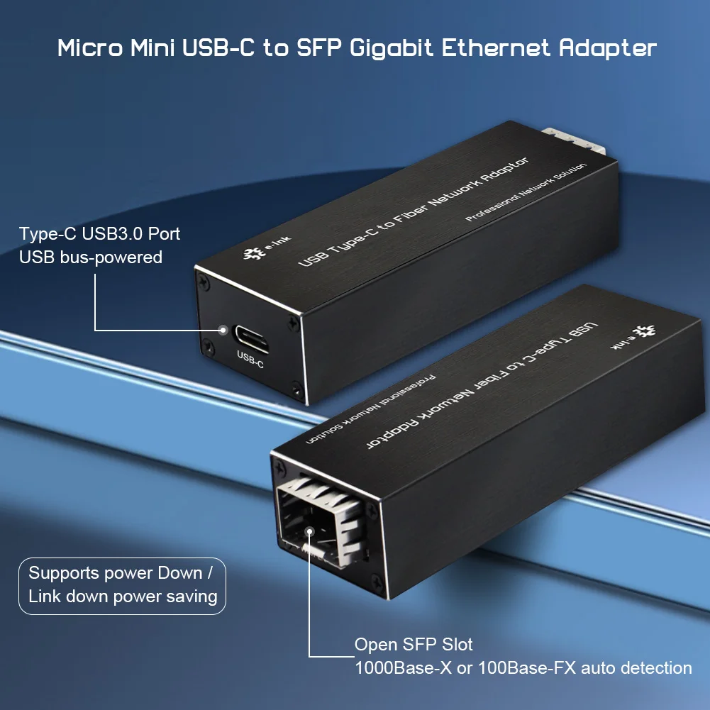 Гигабитная сетевая карта Type-C к SFP/ RJ45, мини-адаптер Ethernet USB3.0 к сетевой карте NIC, Совместимый с Windows Server / Windows / Linux / Mac OS 1