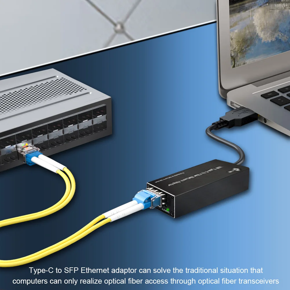 Гигабитная сетевая карта Type-C к SFP/ RJ45, мини-адаптер Ethernet USB3.0 к сетевой карте NIC, Совместимый с Windows Server / Windows / Linux / Mac OS 2