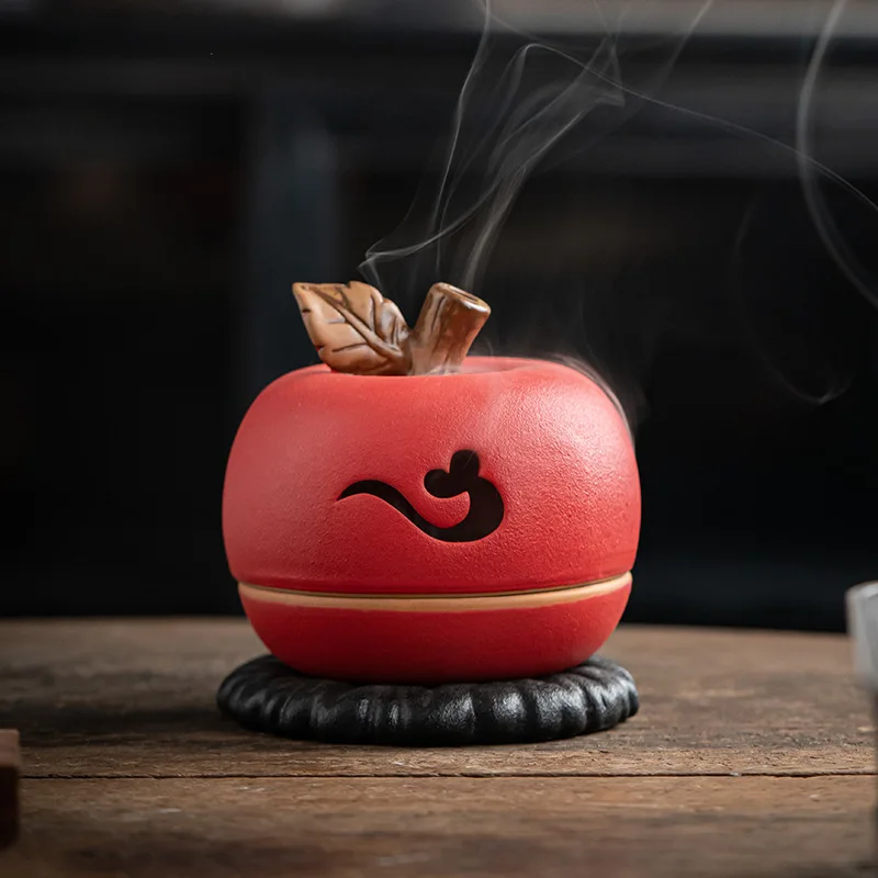 Керамическая курильница для благовоний с хурмой Apple Zen, домашняя Курильница для благовоний Tranquility 1