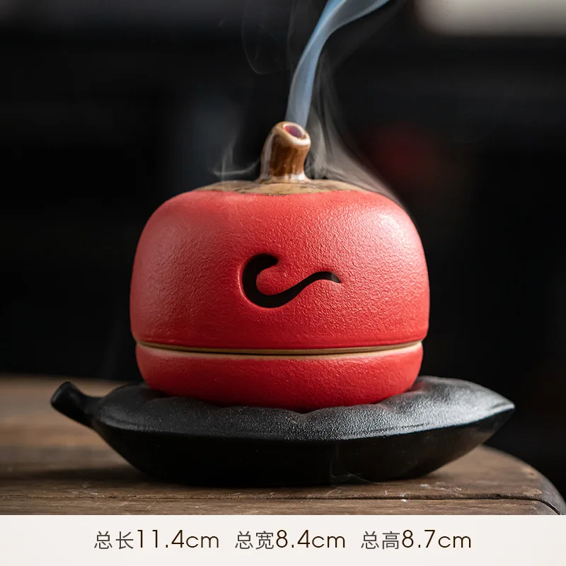 Керамическая курильница для благовоний с хурмой Apple Zen, домашняя Курильница для благовоний Tranquility 5