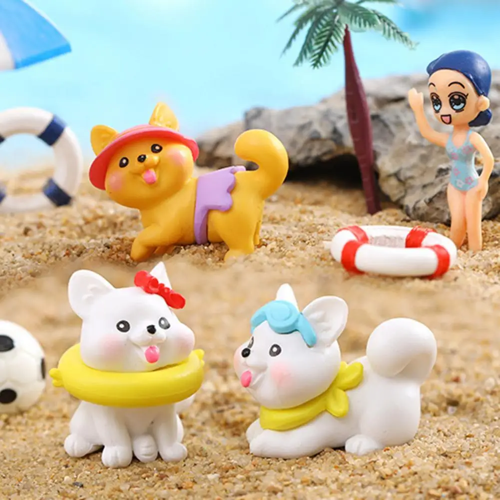 Коллекционный Маленький размер, очаровательный щенок для пляжа на Гавайях, украшение для сада 2