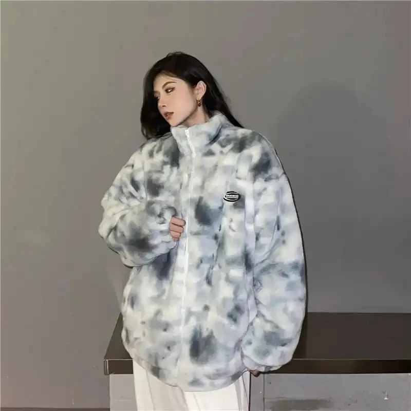 Куртка в японском стиле со стоячим воротником и длинными рукавами, женская корейская повседневная свободная зимняя ретро-теплая куртка, кардиган, свитер 2