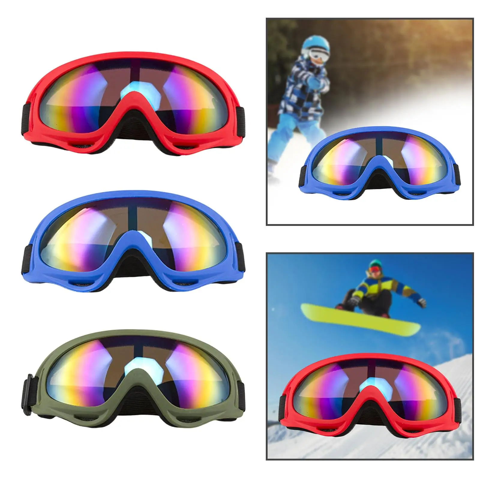 Лыжные очки для занятий спортом на открытом воздухе, очки для сноуборда с регулируемым ремешком, ветрозащитные мотоциклетные очки для молодежи 4