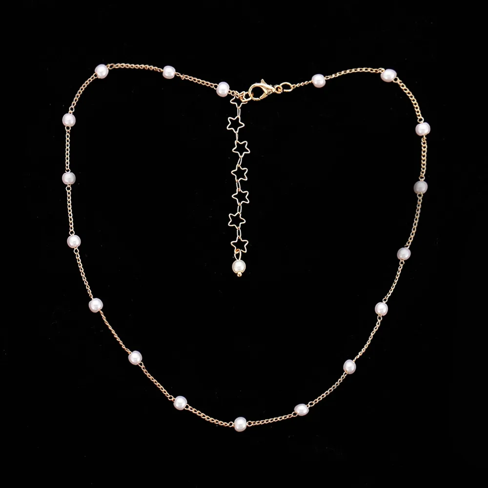 Модное Элегантное ожерелье 2021 года, Шарм, Имитация жемчужных бусин, Колье-чокер для женщин Kolye Collier Femme 3