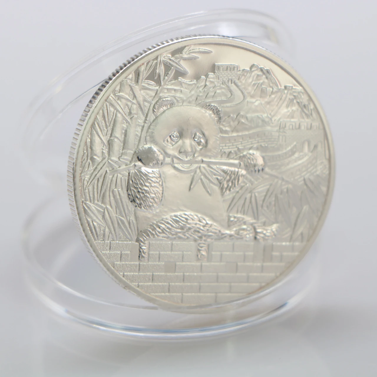 Новогодний Подарок Китай Серебряная Монета с Пандой 1 унция 40 мм Милые Животные Посеребренные Монеты 0