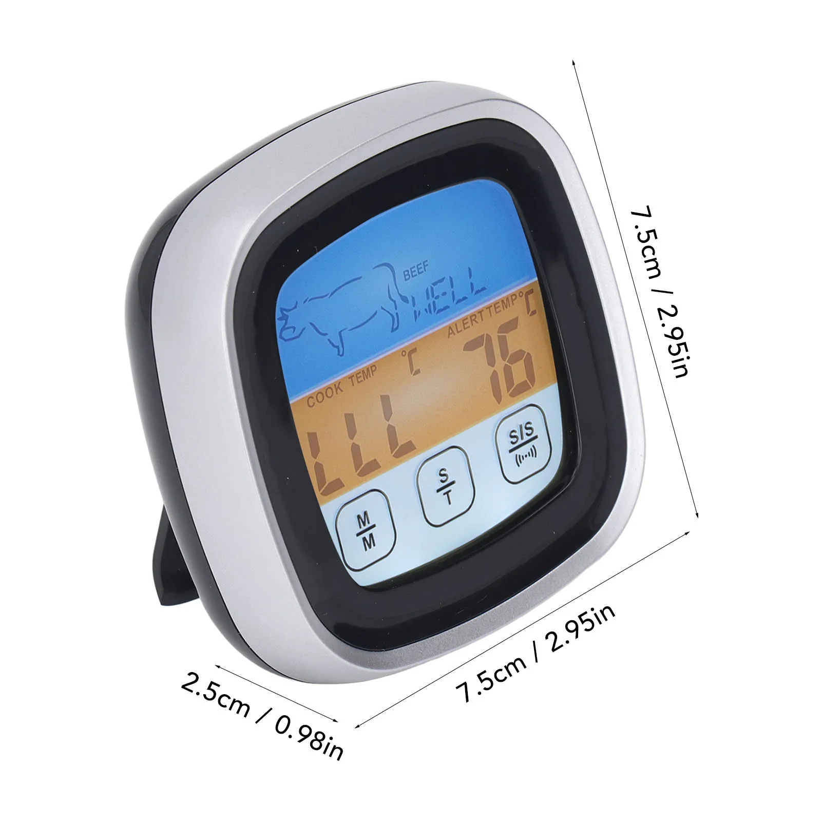 Термометр для мяса, цифровой термометр для мяса, корпус из АБС-пластика, звуковой сигнал, светодиодный дисплей для кухни 5