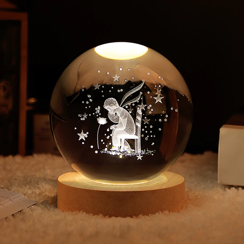 Украшение хрустальным шаром Солнечной системы 6/8 см, креативный стол, светодиодный ночник, хрустальный шар с подставкой, глобус, домашний декор, подарок на день рождения 2