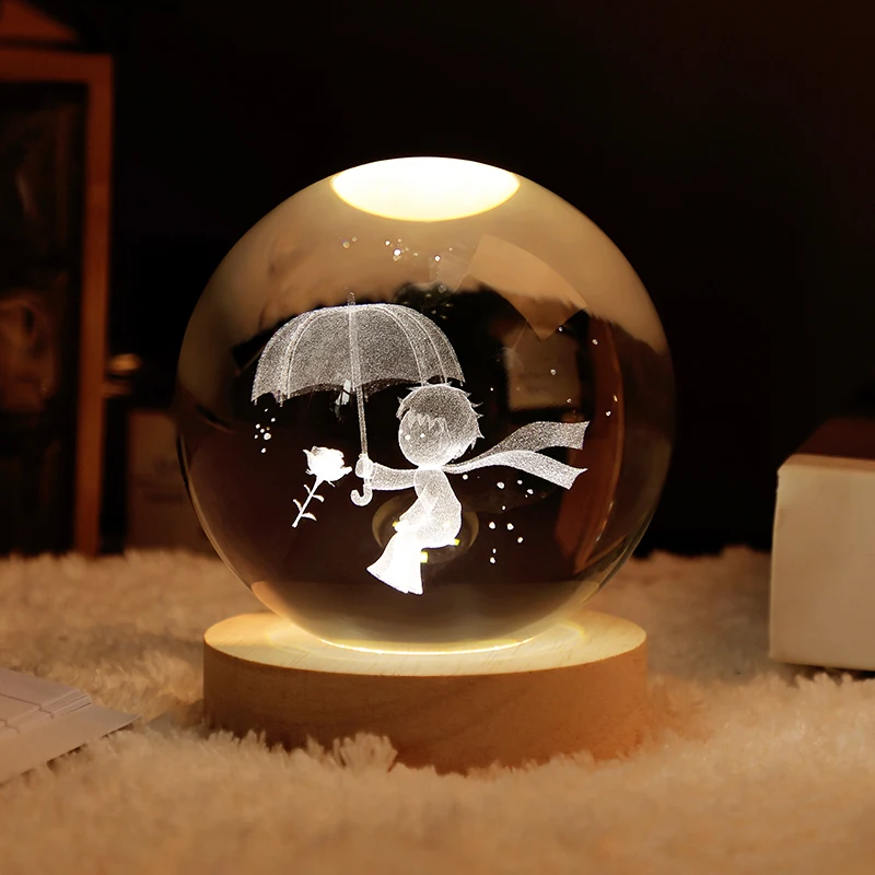 Украшение хрустальным шаром Солнечной системы 6/8 см, креативный стол, светодиодный ночник, хрустальный шар с подставкой, глобус, домашний декор, подарок на день рождения 3