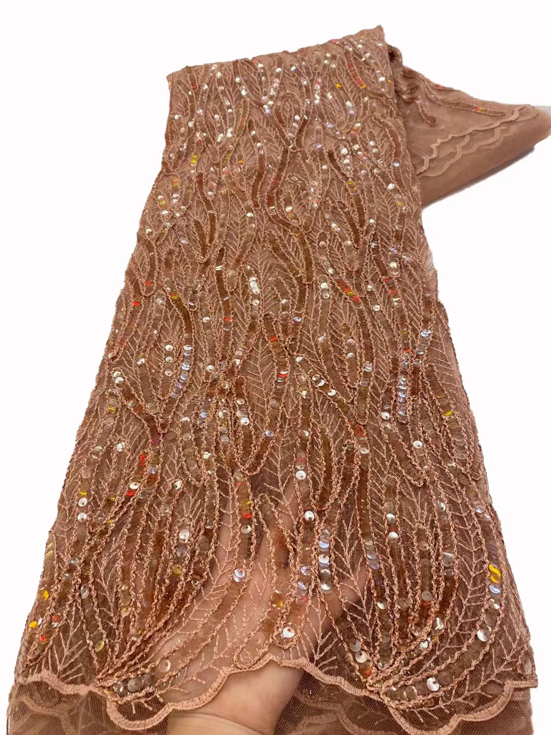 Французский тюль, кружевная веревка, вышивка пайетками, африканский роскошный сценический костюм, платье чонсам, ткань для шитья своими руками, 5 ярдов 0