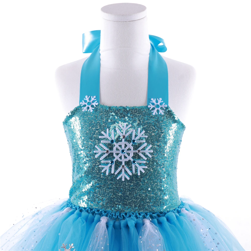 ШИКАРНЫЕ вечерние платья для девочек DREAM Kids для детей Платья принцесс Косплей костюм принцессы Синие платья-пачки 4