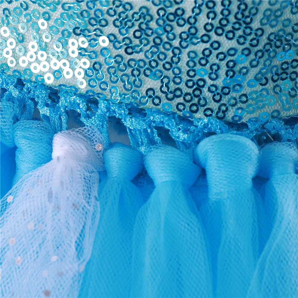 ШИКАРНЫЕ вечерние платья для девочек DREAM Kids для детей Платья принцесс Косплей костюм принцессы Синие платья-пачки 5